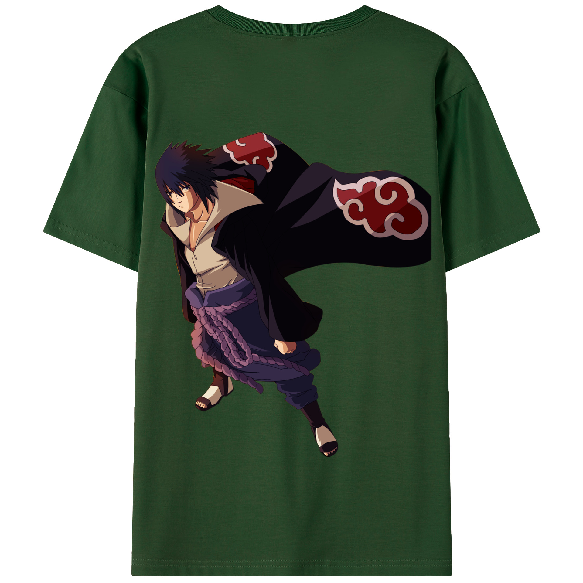 （画像用） NARUTO -ナルト- うちは サスケ Uchiha Sasuke 綿100％半袖Tシャツ（背面プリント）